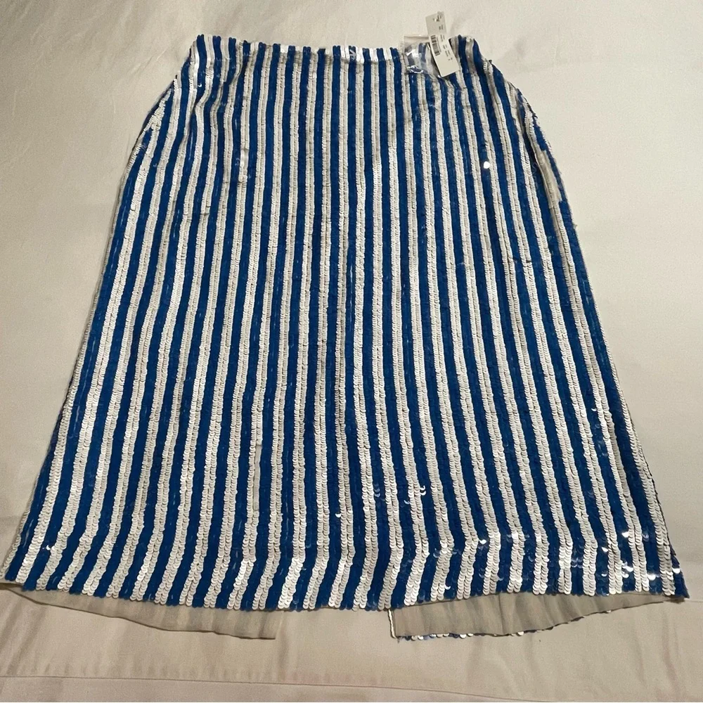 J.Crew Collection Striped Sequin Skirt Style G3573‎ Luxury Pencil Skirt - Picture 9 of 13